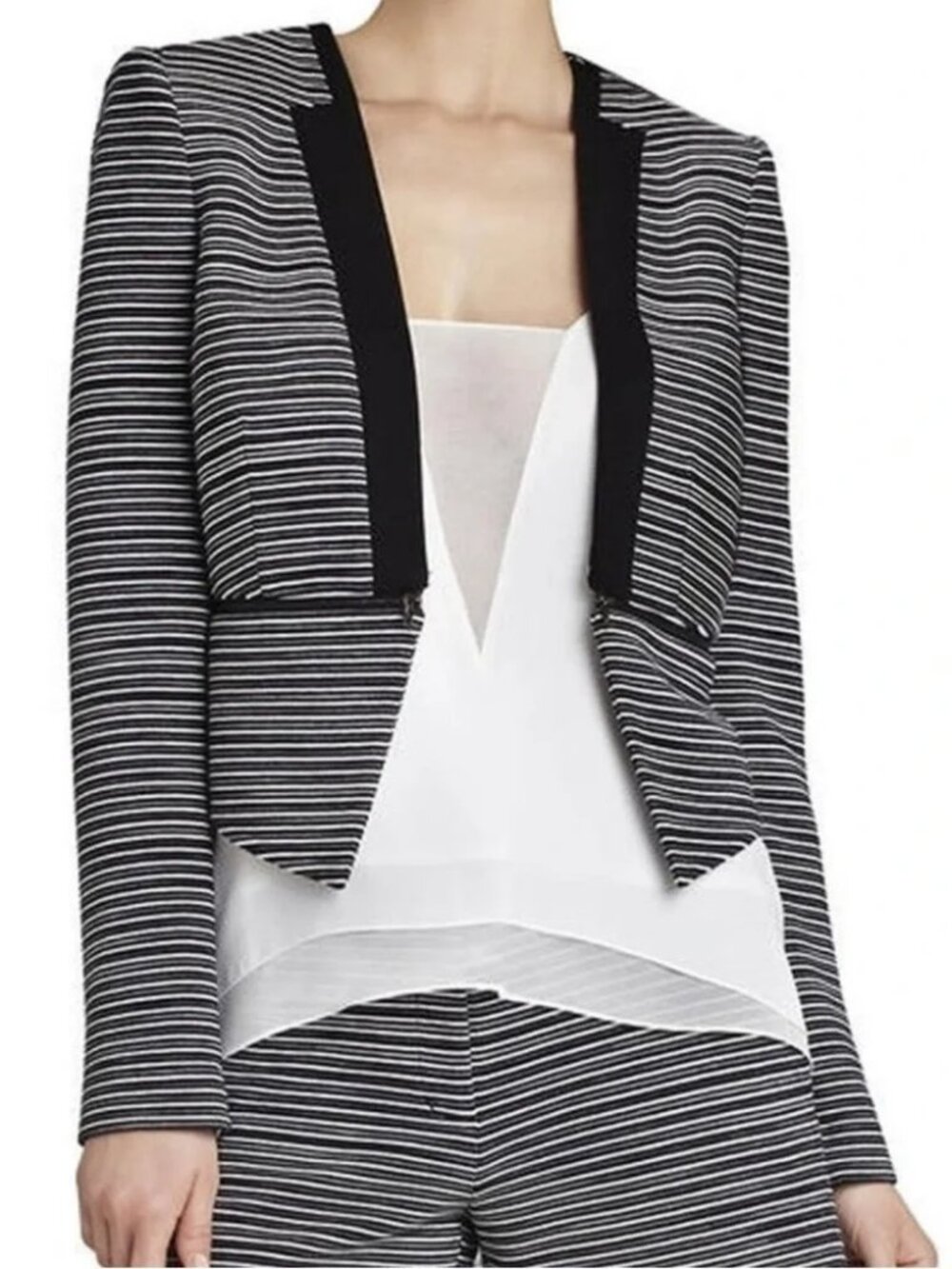 BCBGMaxAzria Striped Tuxedo Blazer With Matching shorts.  SZ L